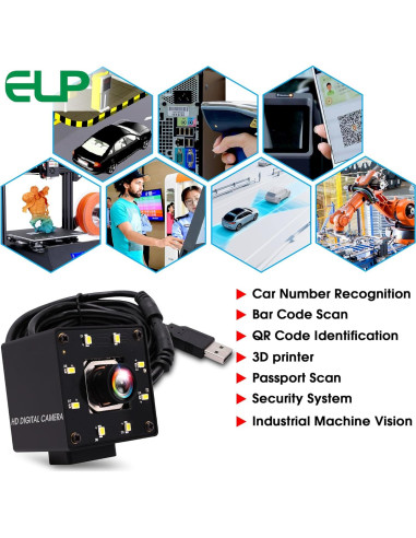 Cámara USB 4K ELP IMX415 Autofoco 100 para PC y Raspberry Pi