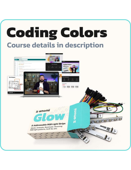 Tiras LED amomii Glow 8-Pack RGB Direccionables 10W