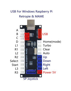 Controlador Arcade USB SJ@JX para 2 Jugadores - Sin Retraso 2