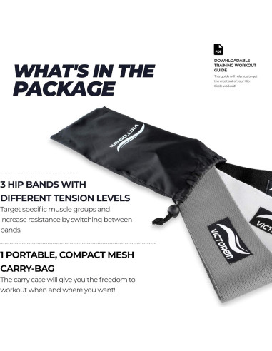 Conjunto de Bandas de Resistencia Victorem - 3 Unidades Antideslizantes