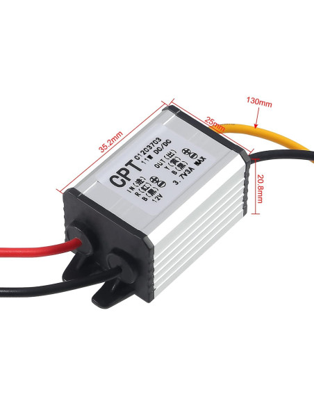 2 Pcs Convertidor DC 12V a 3.7V Regulador de Voltaje 3A