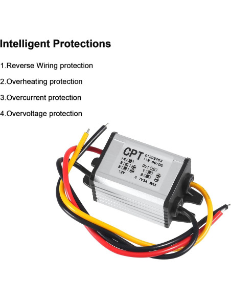 2 Pcs Convertidor DC 12V a 3.7V Regulador de Voltaje 3A