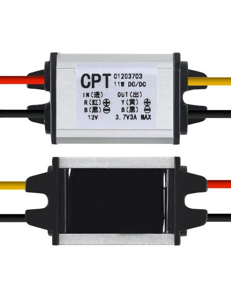 2 Pcs Convertidor DC 12V a 3.7V Regulador de Voltaje 3A