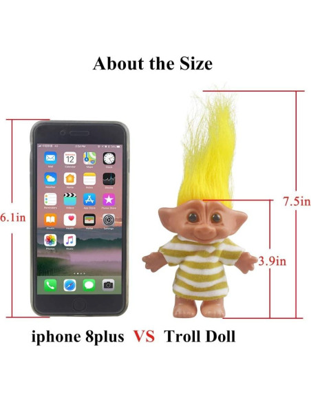 Muñecas Troll Vintage Yintlilocn 19 cm Coloridas para Colección