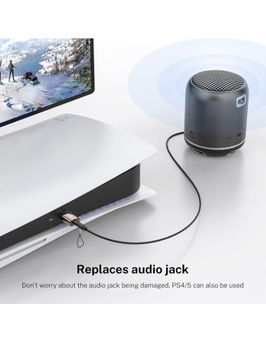 Adaptador de Audio USB a Jack 3.5mm MOSWAG - Compatible PS4, PC