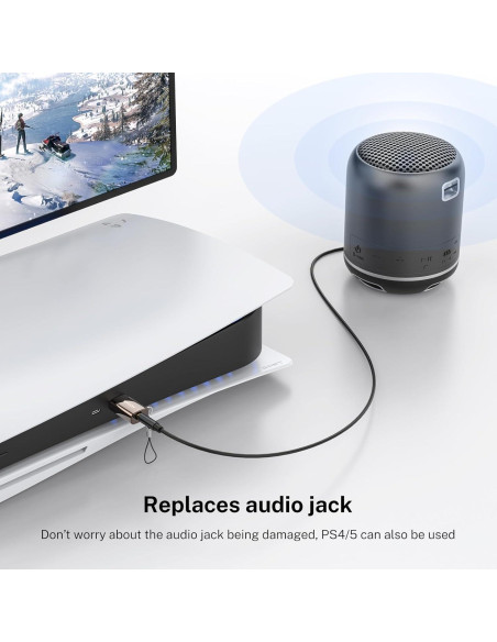 Adaptador de Audio USB a Jack 3.5mm MOSWAG - Compatible PS4, PC