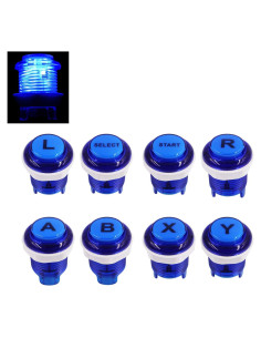 8 Botones LED Arcade SJ@JX Azul Cherry MX para PC