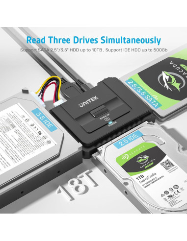 Adaptador Externo USB 3.0 a IDE/SATA Unitek Y-3322 2.5/3.5"