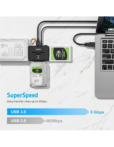 Adaptador Externo USB 3.0 a IDE/SATA Unitek Y-3322 2.5/3.5"
