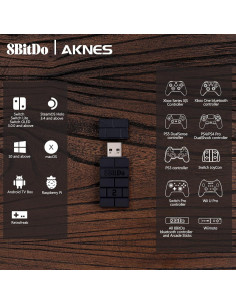 Adaptador Inalámbrico USB 8BitDo para Controladores PS5, Switch 2