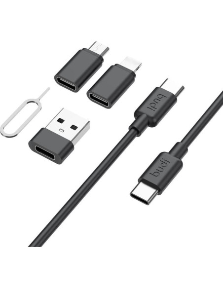 Adaptador multifuncional USB-C QS-03 con soporte y almacenamiento Adaptador multifuncional USB-C QS-03 con soporte y almacenamiento