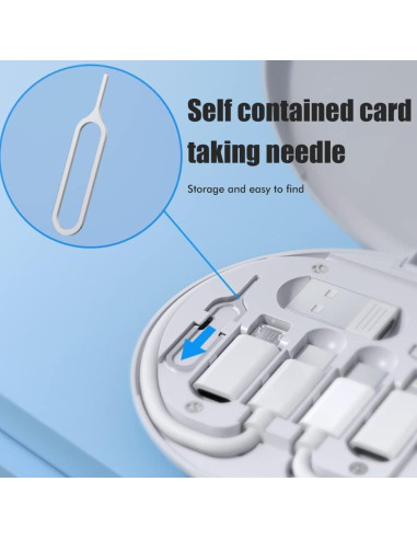 Adaptador multifuncional USB-C QS-03 con soporte y almacenamiento