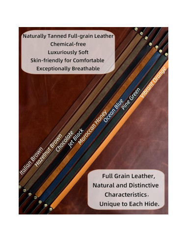 Correa de Gafas de Cuero PVS-002 Azul Océano Unisex