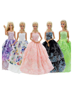 5 Vestidos de Fiesta para Muñeca 11.5" EADBYG - Alta Calidad