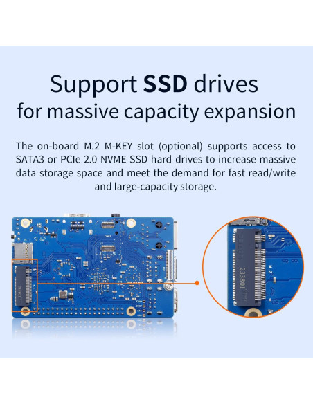 Computadora de Placa Única Orange Pi 3B 2GB Quad-Core