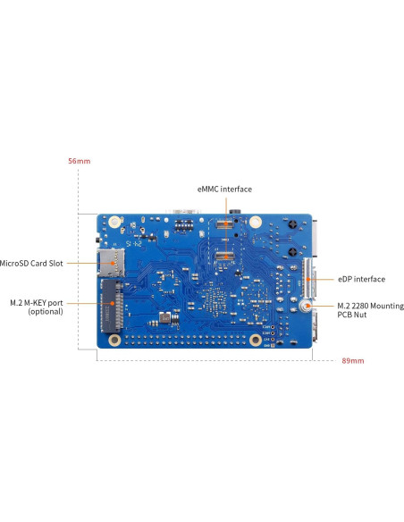 Computadora de Placa Única Orange Pi 3B 2GB Quad-Core