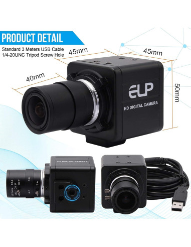 Cámara USB 4K IFWATER IMX317 Lente Varifocal 2.8-12mm