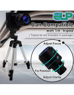 Cámara USB 1080P IEights con Lente Varifocal 2.8-12mm 2