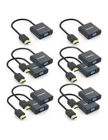 Adaptador HDMI a VGA FEMORO 10 Pack Full HD 1920x1080