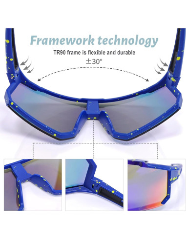 Gafas de Ciclismo Polarizadas UV400 + Estuche Negro