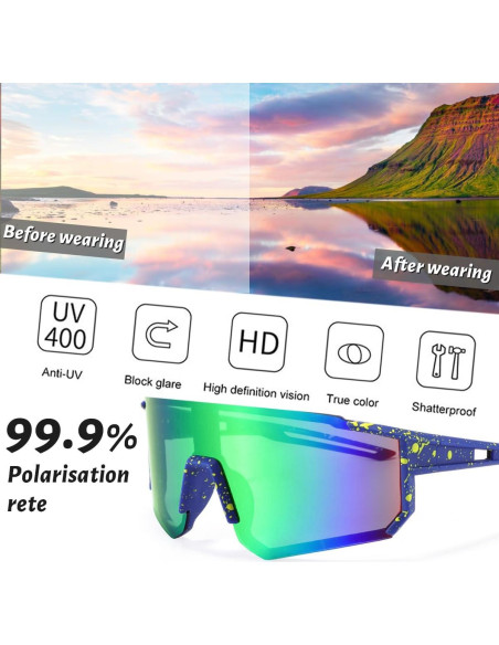 Gafas de Ciclismo Polarizadas UV400 + Estuche Negro