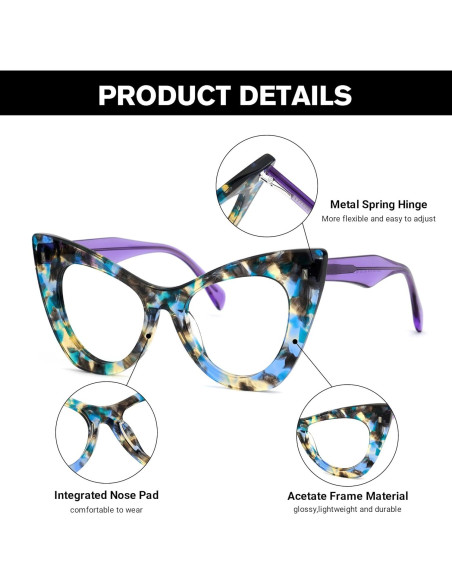 Gafas de Ojo de Gato Zeelool para Mujeres con Lentes Anti-Luz Azul Gafas de Ojo de Gato Zeelool para Mujeres con Lentes Anti-Luz Azul