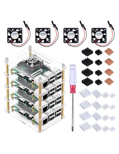 Estuche Acrílico DKARDU para Raspberry Pi 4/3/2 con Ventilador