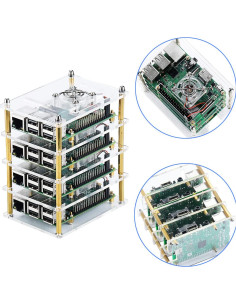 Estuche Acrílico DKARDU para Raspberry Pi 4/3/2 con Ventilador 2