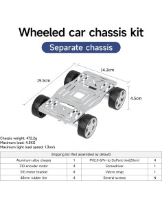 Kit Chasis Robótico Yahboom 4 Ruedas DIY Aluminio V1 2