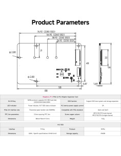 Adaptador Yahboom PCIe a M.2 para Raspberry Pi 5 - Soporta SSD 2230-2280 2