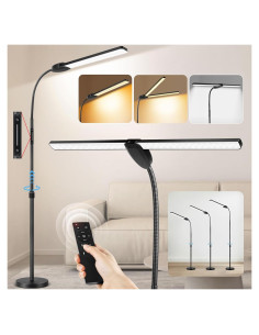 Lámpara de Pie LED OUTON Doble Cabeza 18W 1800LM Ajustable