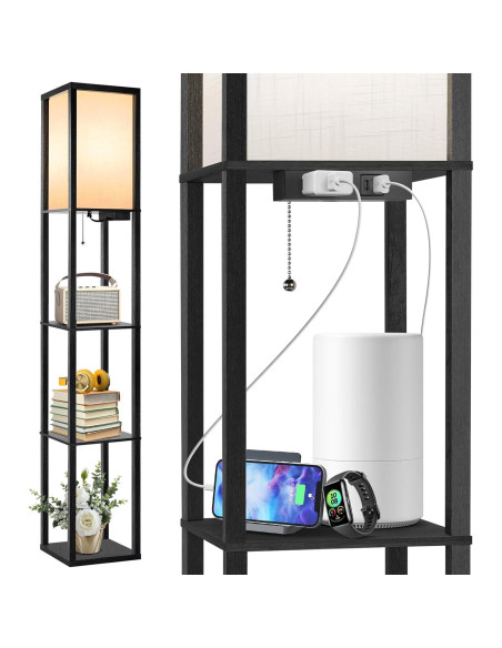 Lámpara de Pie Led Arco OUTON 3 Luces Moderna Negra 205 cm