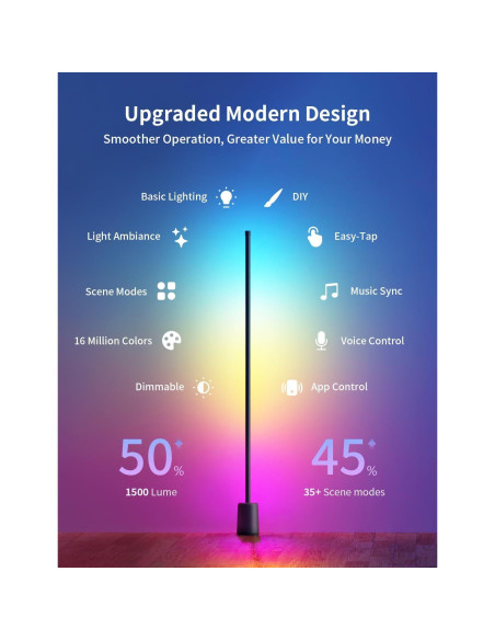 Lámpara de Esquina LED Ailofy 1500lm RGBW Control App