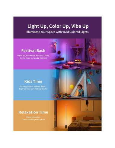 Lámpara de Esquina LED Ailofy 1500lm RGBW Control App