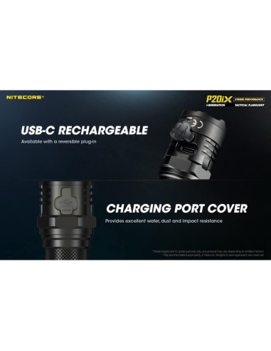 Linterna táctica Nitecore P20iX 4000 lúmenes recargable USB-C