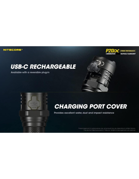 Linterna táctica Nitecore P20iX 4000 lúmenes recargable USB-C