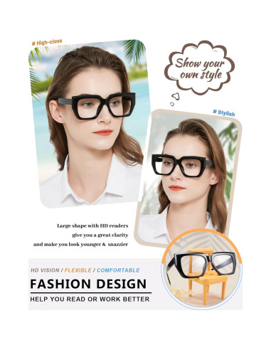 Gafas de Lectura Oversized MARE AZZURO Gato Ojo 1.0 - 3.5