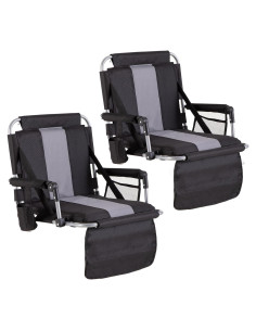 Asiento de Estadio Plegable GREEN PARTY con Reposabrazos y Portavasos