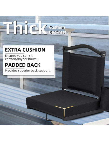 Asiento de Estadio HABUTWAY con Respaldo y Cojín Grueso 159kg