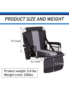 Asiento de Estadio Plegable GREEN PARTY con Reposabrazos y Portavasos 2