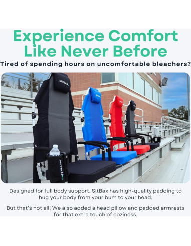Asiento Acolchado para Gradas SitBax - Reclinable y Ligero