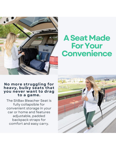 Asiento Acolchado para Gradas SitBax - Reclinable y Ligero