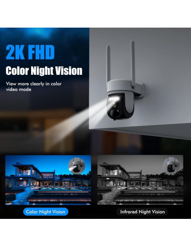 Cámara de Seguridad Solar Inalámbrica Hawkray QW5 2K HD