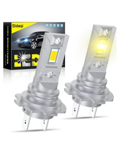 Bombillas de Niebla LED H7 Sidaqi 3000K Amarillo 12V 12000LM