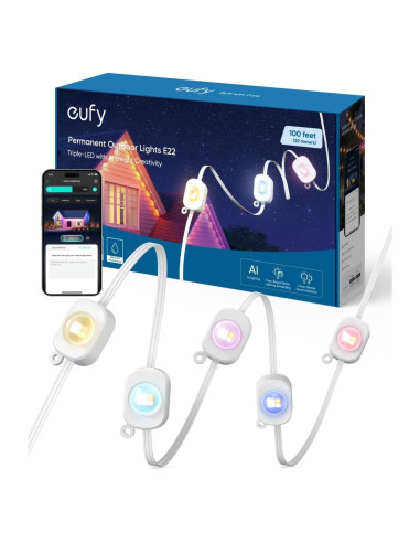 Luces Exteriores eufy E22 30.48m 60 LEDs RGBWW IP67