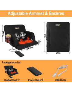 Silla Plegable de Estadio MZQLN con Masaje y Calor 2 Unidades 2