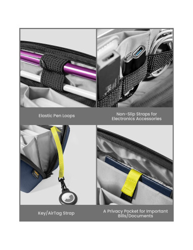 Bolsa Organizadora Electrónica tomtoc M Azul Marino 26x15cm