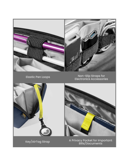 Bolsa Organizadora Electrónica tomtoc M Azul Marino 26x15cm