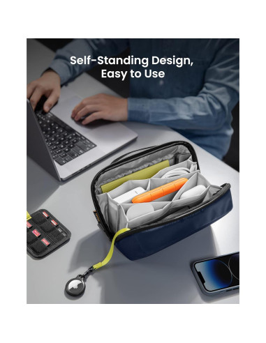 Bolsa Organizadora Electrónica tomtoc M Azul Marino 26x15cm