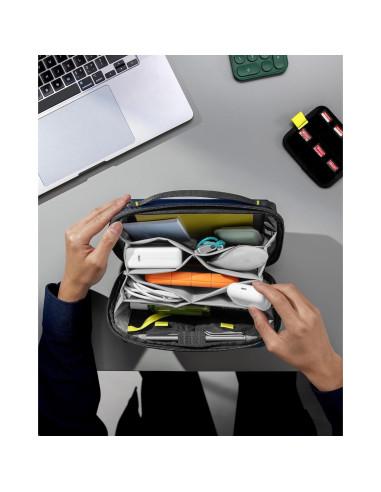 Bolsa Organizadora Electrónica tomtoc M Azul Marino 26x15cm